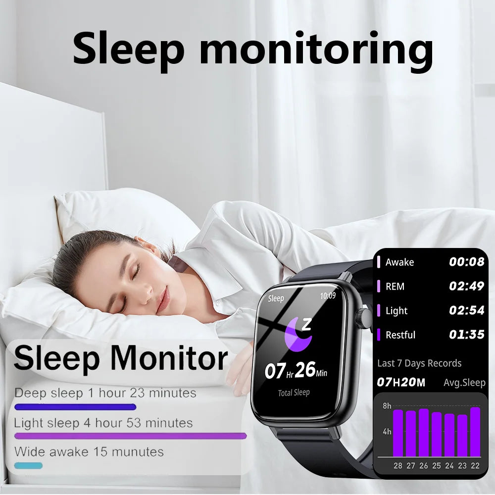 Bluetooth Smart Watch with Sleep Monitoring and IP68 Waterproof - Smarsty
