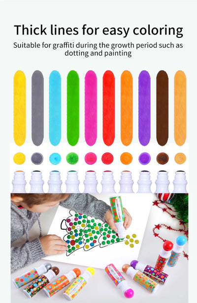 Ohuhu Washable Large Dot Makers Bingo Pen Mini Graffiti Flowing Pen Washable Paint Signature Pen Watercolor Pen Painting Tools - Smarsty