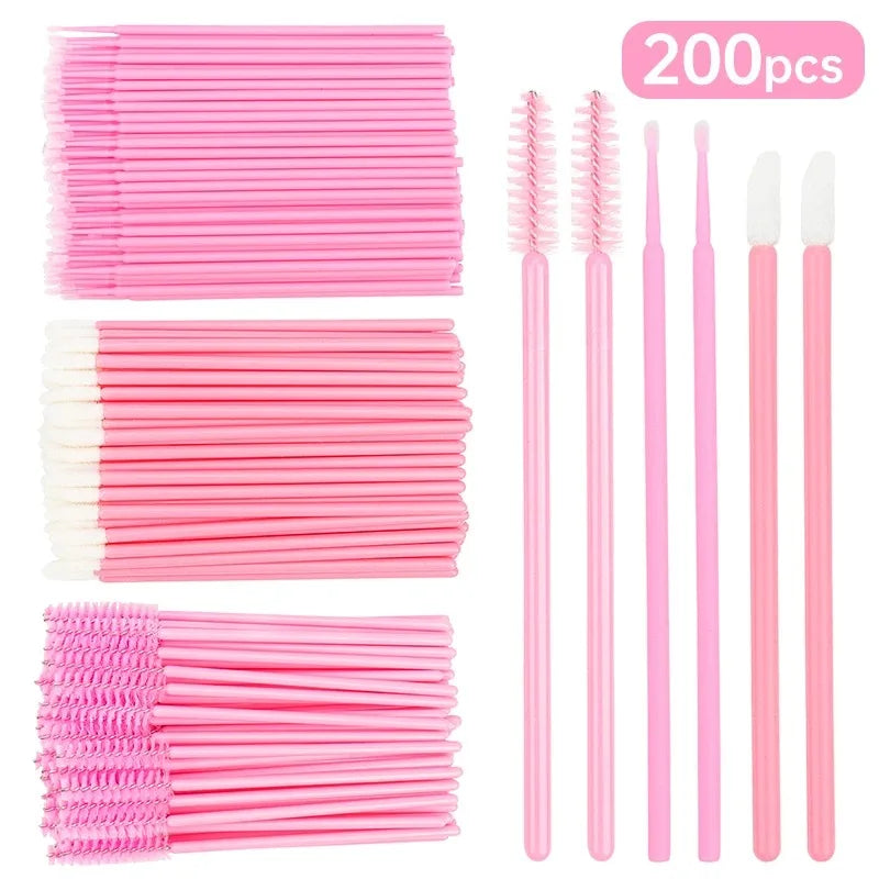 200 Pcs Disposable Makeup Brushes for Eyelash and Lip Application - Smarsty