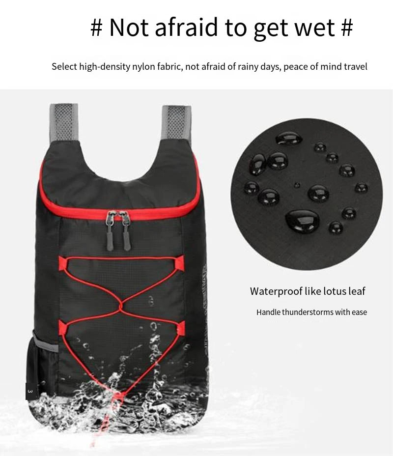 Multifunctional Outdoor Folding Backpack High Density Lightweight Waterproof Nylon Fabric Sports Bag for Camping Hiking Travel - Smarsty