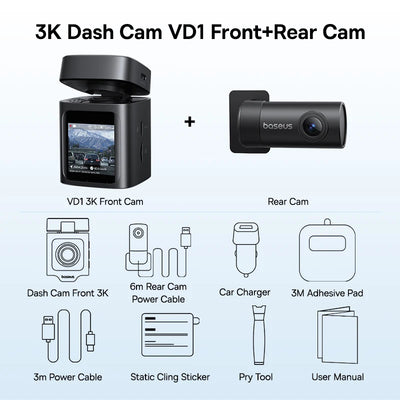 Front And Rear Dash Cam With GPS Galileo 24H Parking - Smarsty