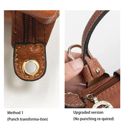 1 Set Bag Strap For Longchamp Mini Punch-free Genuine Leather Shoulder Strap Set Transformation Crossbody Strap Bag Accessories - Smarsty