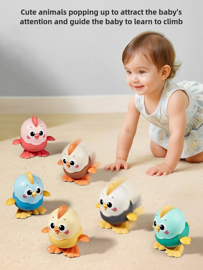 New Kidsren's Chick Can Move Cartoon Jumping Little Yellow Chicken Baby Wind-Up Small Toy Kidsren's Jumping Chicken Wind-Up Toy Fun Artificial Wind-Up Small Animal Can Move and Run Learn to Crawl 1 to 2 Years Old Baby