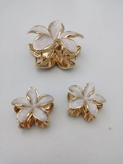 Enamel Lily Hair Clips Set Zinc Alloy Cute Beach For Women - Smarsty