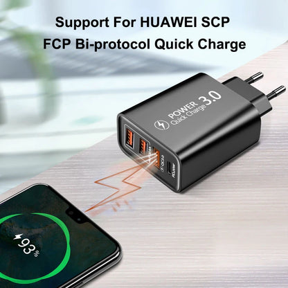 48W USB C WallMountedCharger PD Fast Charge 3.0 Universal - Smarsty
