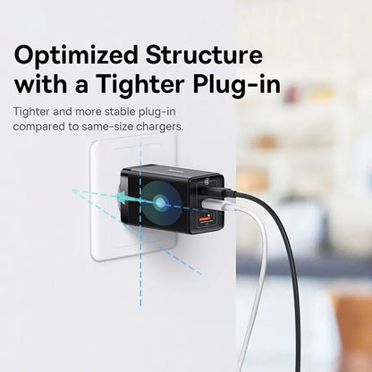 65W GaN USB C Charger Dual Ports Fast Charge Travel - Smarsty