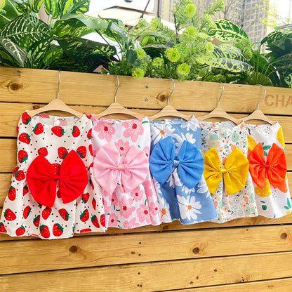 Cute Summer Dog Dress for Small Dogs with Bowknot - Smarsty