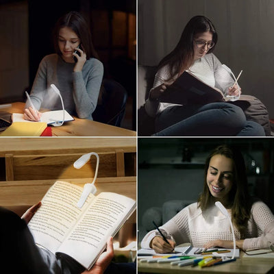 USB Rechargeable LED Book Light with Flexible Clip - Smarsty