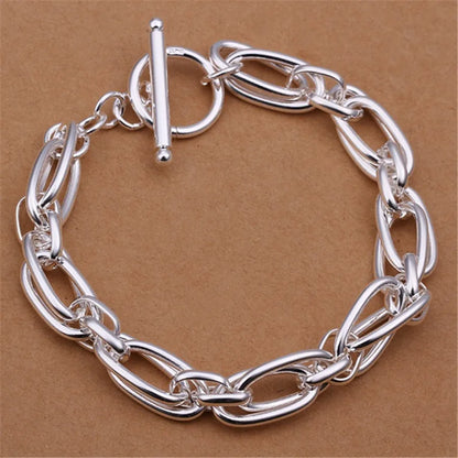 Sterling Silver Square Chain Bracelet Unisex Gift - Smarsty