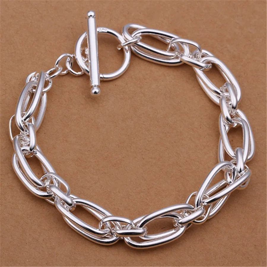 Sterling Silver Square Chain Bracelet Unisex Gift - Smarsty