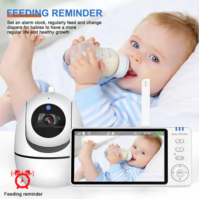 5 Inch Video Baby Monitor With Camera PTZ Zoom Babyphone Cam Security Protection Surveillance Cameras Temperature Sensor Lullaby by Smarsty