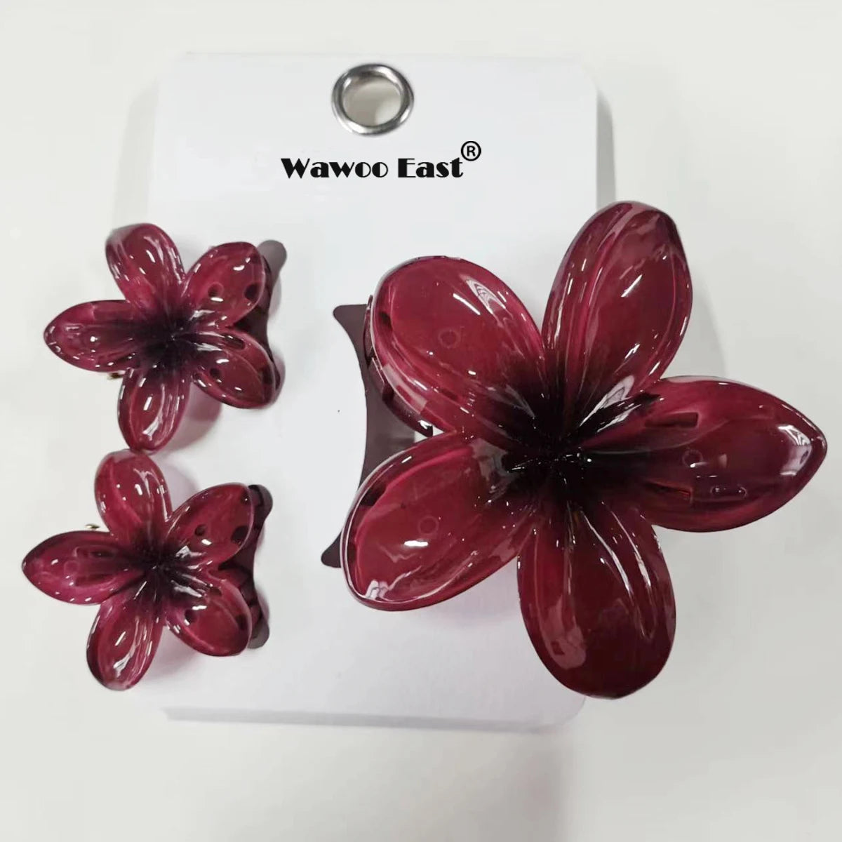 Pack Of 3 Flower Claw Clips Beach Summer Hair Accessories - Smarsty