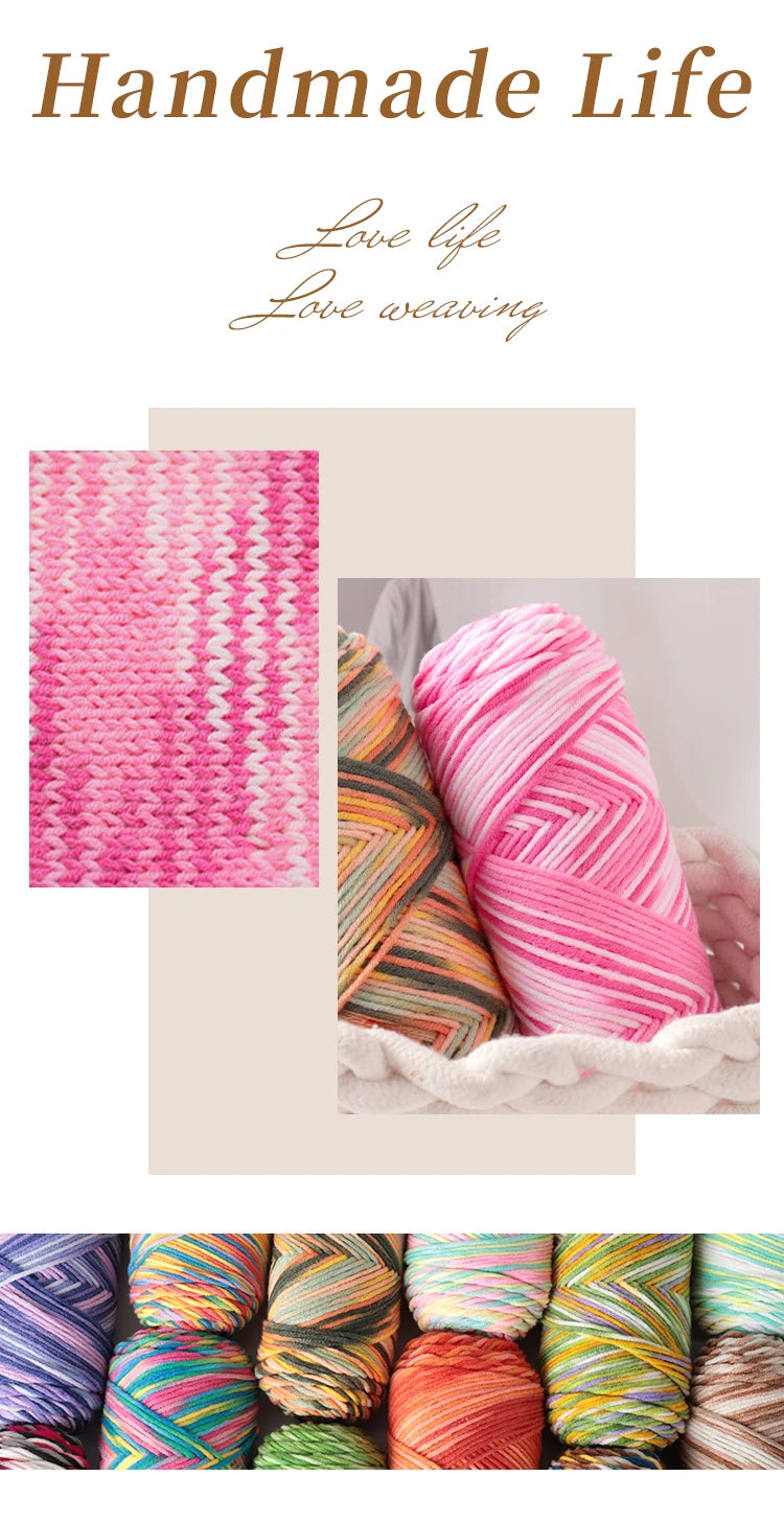 Colorful Dyed Milk Cotton Baby Sweater Yarn for DIY Projects - Smarsty