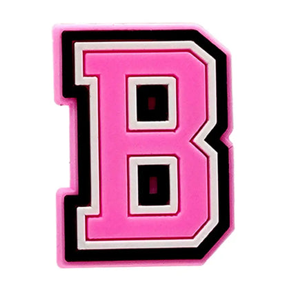 Pink Letter Shoe Charms for Crocs Accessories Women Clogs Pins Men Badge Kids Jeans Girls Decorations Buckle Shoes Accessories