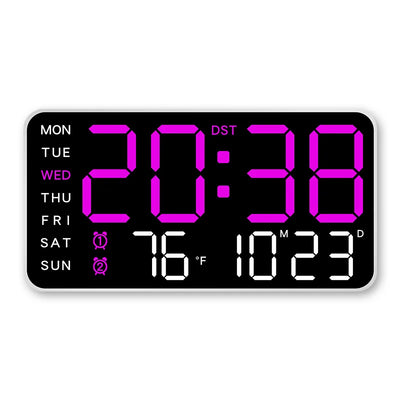 Large Digital Wall Clock with Temperature and Date Display - Smarsty
