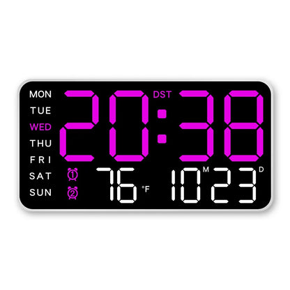 Large Digital Wall Clock with Temperature and Date Display - Smarsty
