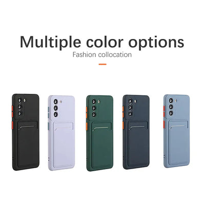 Card Slot Wallet Phone Case With Shockproof Bumper - Smarsty