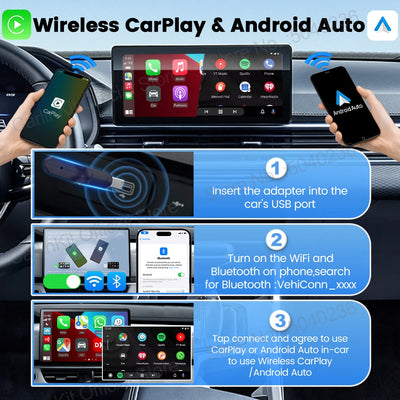 CarlinKit 5.0 Mini Ultra / Pro Wireless CarPlay & Android Auto Adapter For OEM Cars Upgrade WiFi BLE Wireless Auto-connect Phone