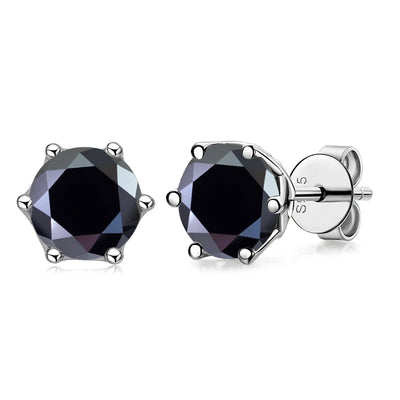 Moissanite Stud Earrings Sterling Silver VVS D Sparkle - Smarsty