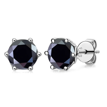 Moissanite Stud Earrings Sterling Silver VVS D Sparkle - Smarsty