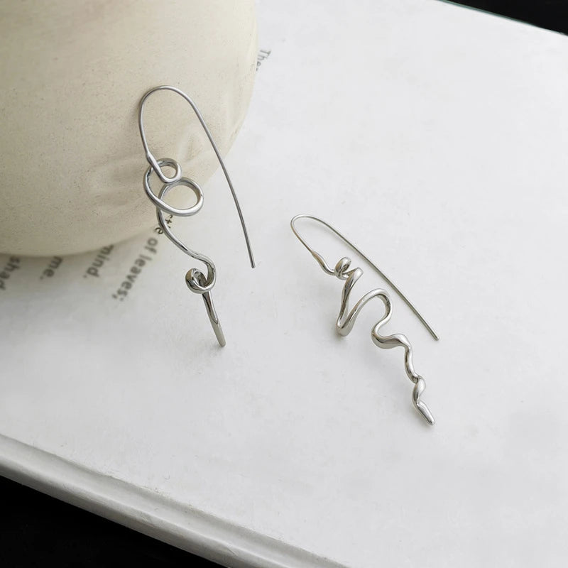 Abstract 3D Stud Earrings Retro Statement Fashionable - Smarsty