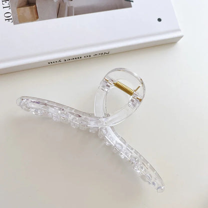 Korean Coffee Beige Acrylic Geometric Hair Claw Clip Large - Smarsty