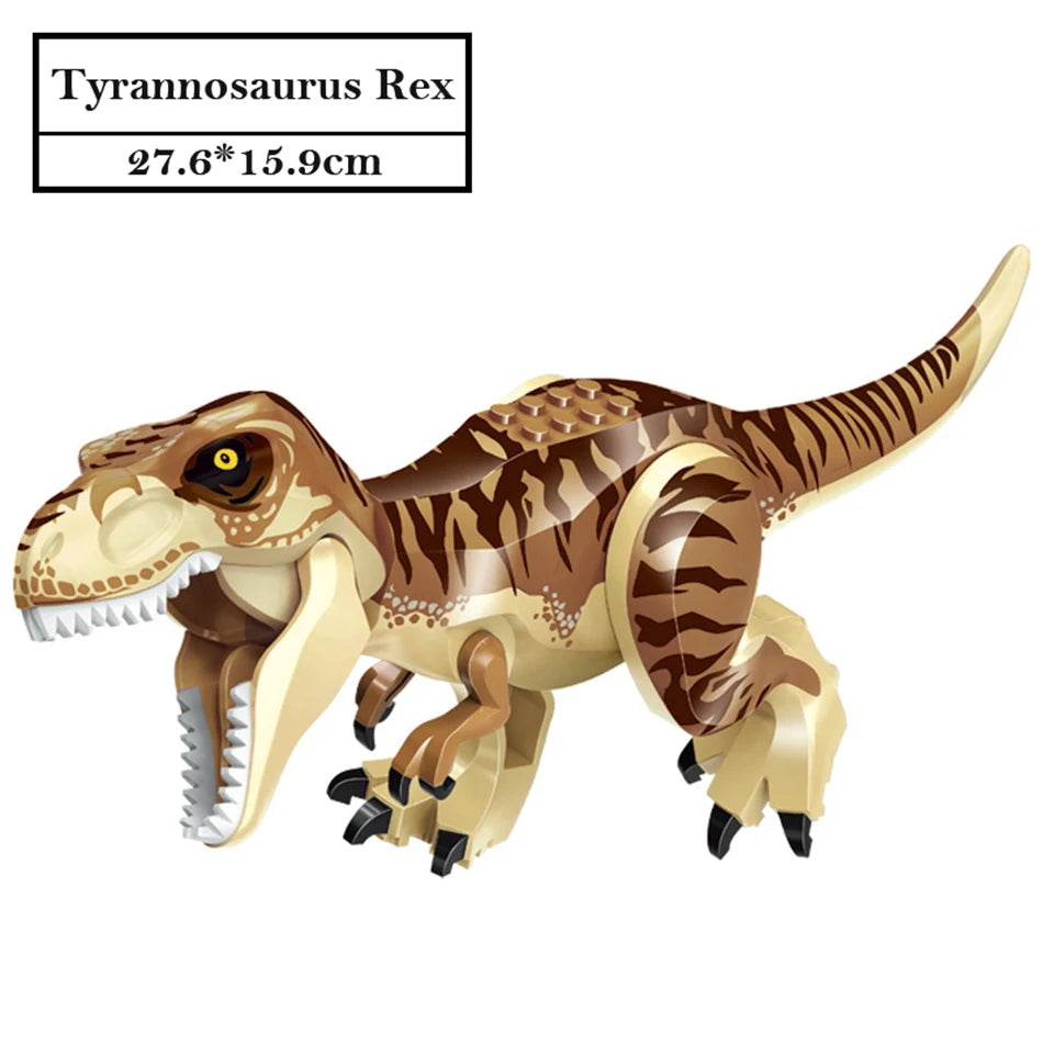 Jurassic Dinosaur World Brutal Raptor T-Rex Triceratops Indominus Rex Model Building Blocks Dino Velociraptor Figure Bricks Toys