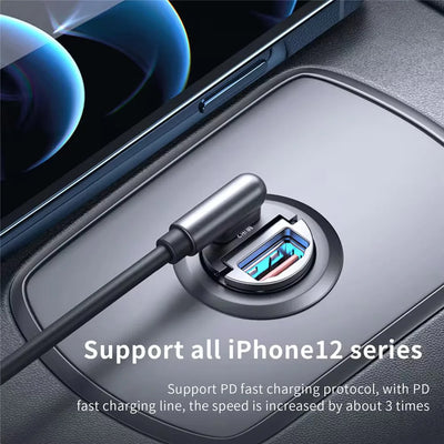 100W/200W QC3.0 PD Mini Car Charger 12-24V Lighter Fast Charging Car USB Type C Charger for Xiaomi Samsung Huawei iPhone Power - Smarsty