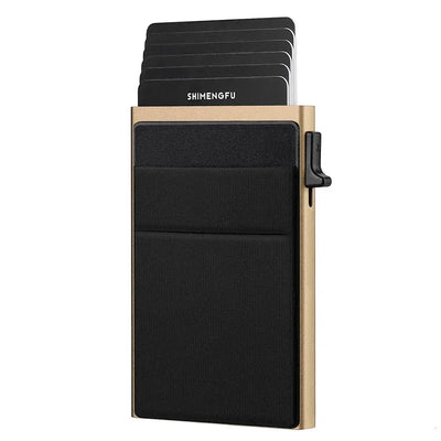 Anti Rfid Blocking Protected Magic ID Bank Credit Card Holder Men Thin Slim Minimalist Smart Magic Wallets Metal Cardholer Case - Smarsty