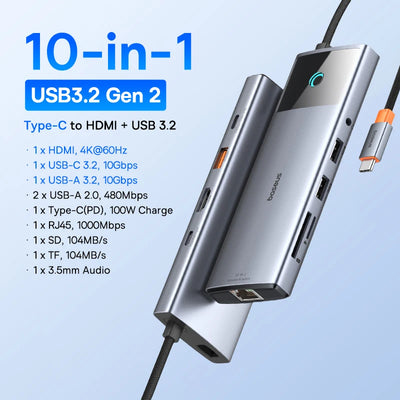 Usb C Hub 8K Hdmi Expansion For Multiscreen And Peripherals - Smarsty