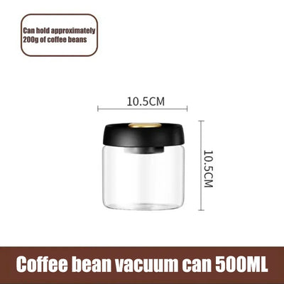 Coffee Bean Sealed Jar, Kitchen Storage, Glass Jar, Moisture-Proof, Vacuum Pressed Storage Jar, Tea, Rice, Peanut Storage by Smarsty