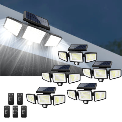 Outdoor Waterproof Solar Light with Motion Sensor 3-Head 200+ LEDs Security Light for Porches Garages Yard Entrances - Smarsty