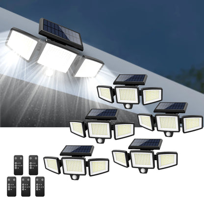 Outdoor Waterproof Solar Light with Motion Sensor 3-Head 200+ LEDs Security Light for Porches Garages Yard Entrances