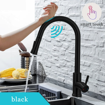 DQOK Smart Touch Control Kitchen Faucet with Pull Out Spray - Smarsty