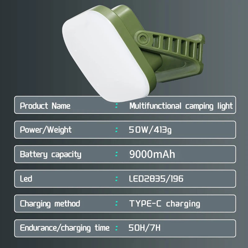 MOSLIGHTING Solar Chargin Tent Strong Light with Magnet Zoom Portable Torch Camping lantern Work Maintenance Lighting 80W LED
