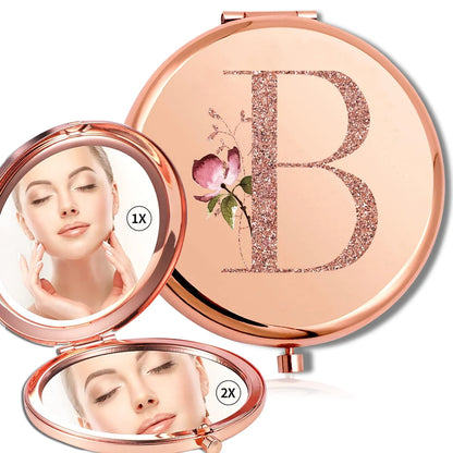 Rose Gold Double Sided Makeup Mirror Compact Design - Smarsty