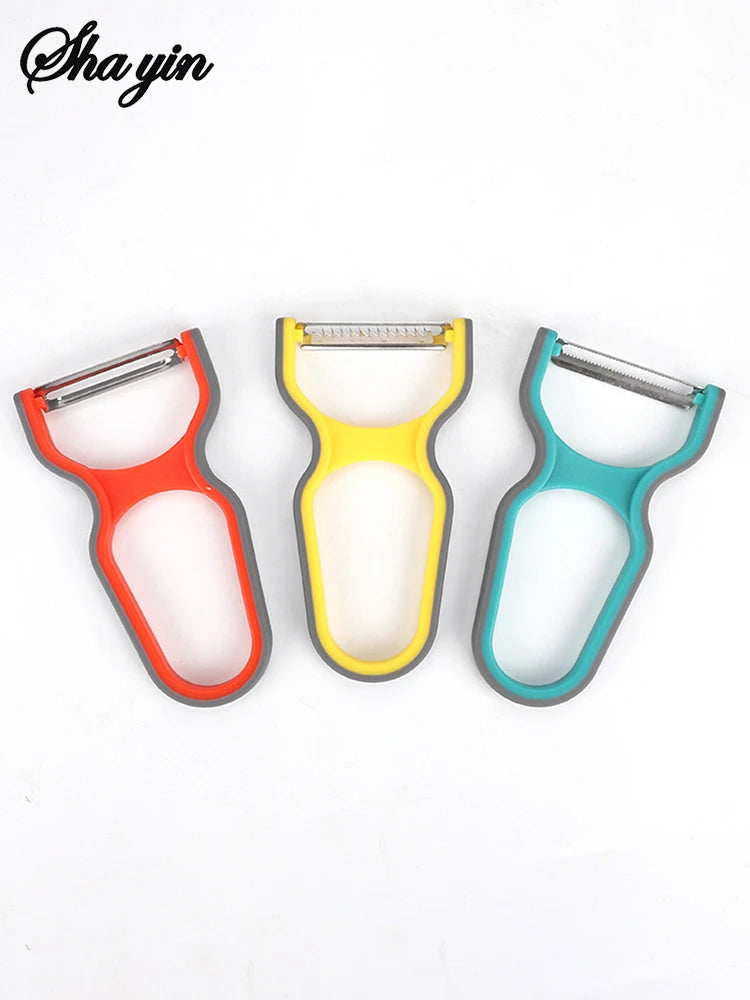 Stainless Steel Peeler - Swivel Blade Vegetable & Fruit Peeler for Kitchen, Ergonomic Non-Slip Handle (Potato, Apple, Carrot)