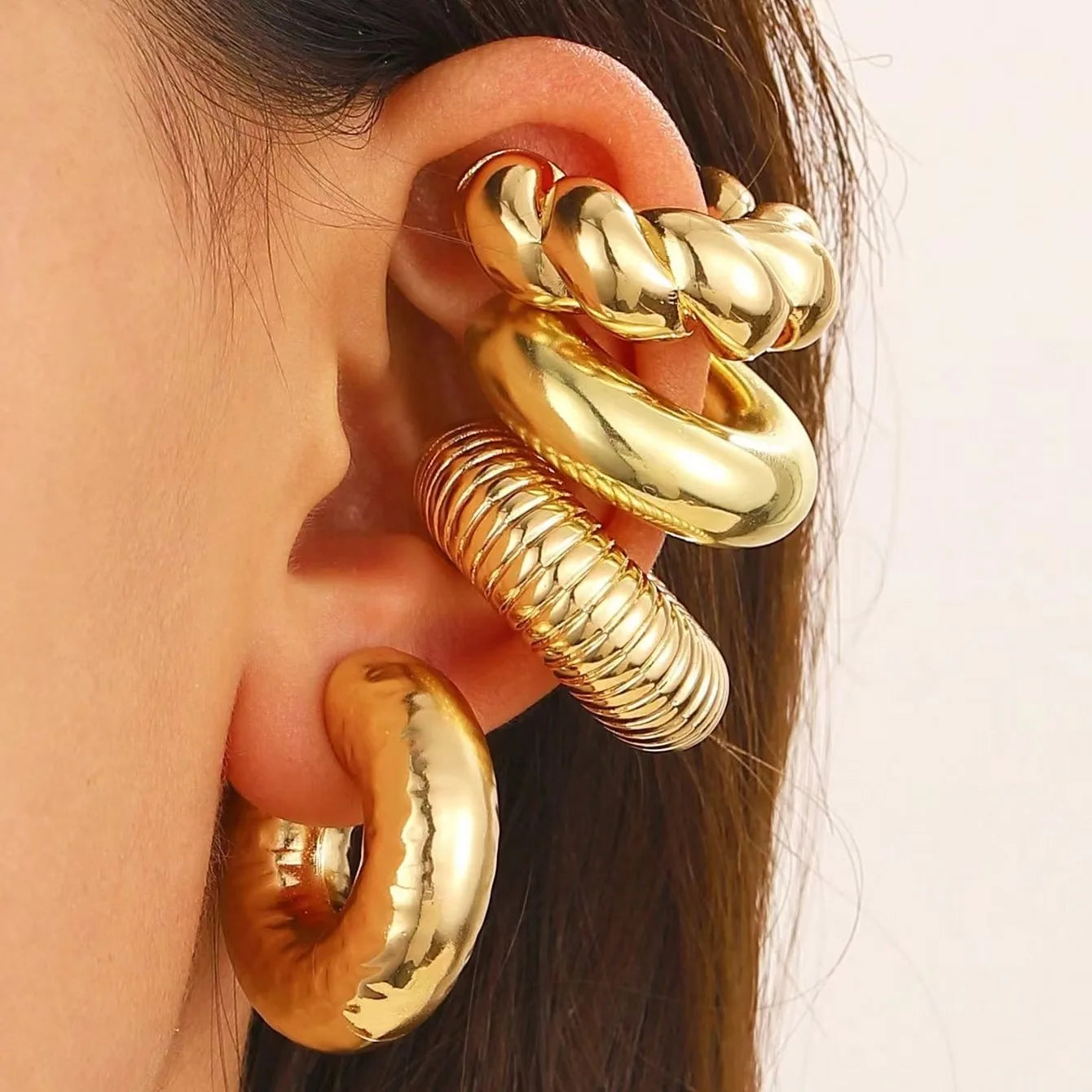 Trendy Vintage Geometric Clip Earrings for No Piercing Style - Smarsty