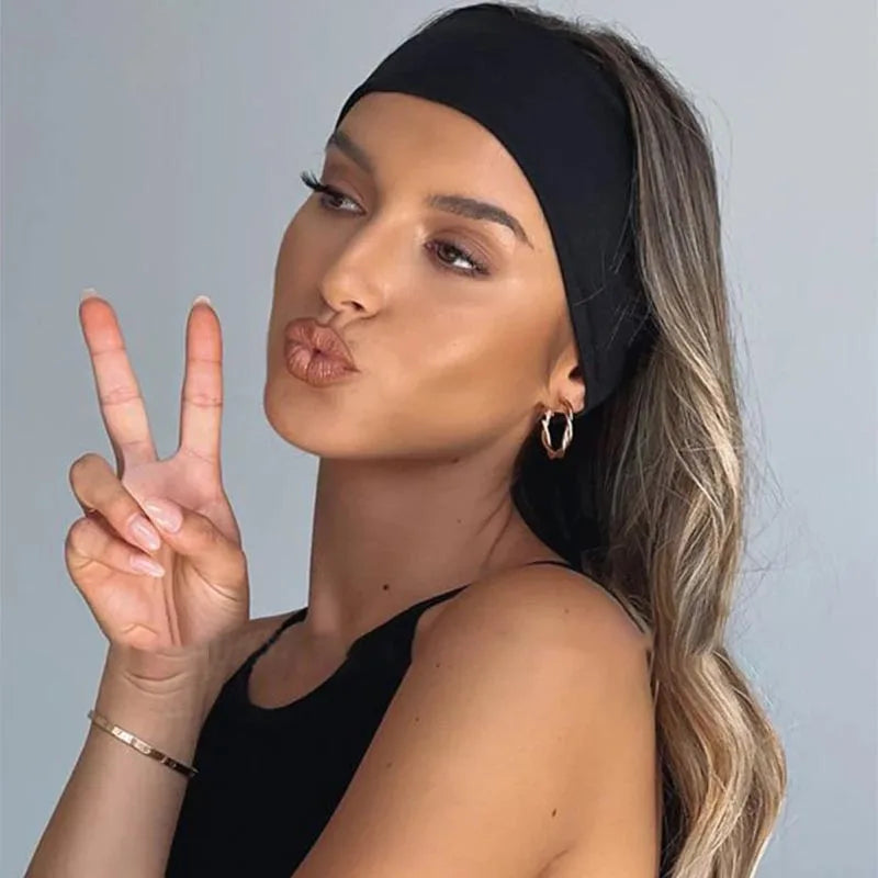 Women Cotton Turban Headband Elastic No Slip Comfort - Smarsty