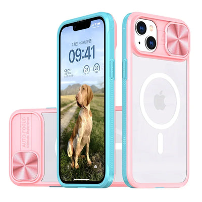 Slide Camera Lens Acrylic For Magsafe Magnetic Wireless Charging Case For iPhone 15 14 Plus 13 12 11 Pro Max XR X S 7 8 Cover