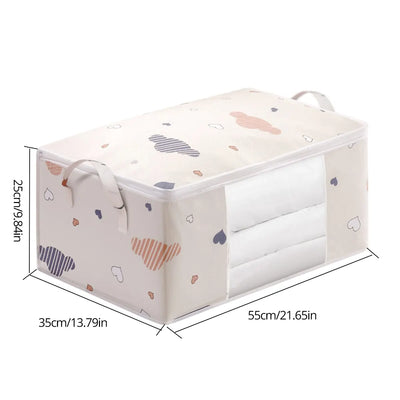 Large Capacity Clothes Storage Bag Organizer With Reinforced Handle Suitable For Blankets Bedding Foldable With Sturdy Zipper - Smarsty