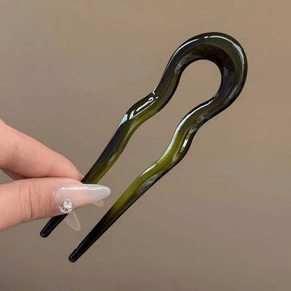Geometric Tortoiseshell Hair Fork for Women - Smarsty