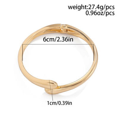 Wide Metal Bangle Cuff Bracelet for Women - Smarsty