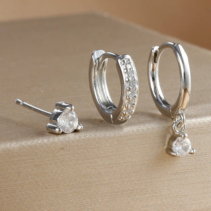 3 Piece Stainless Steel Star Drop Earrings Set for Women - Smarsty