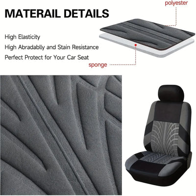 Universal Car Seat Covers Full Set Front And Rear Bench - Smarsty