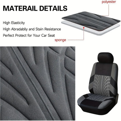 Universal Car Seat Covers Full Set Front And Rear Bench - Smarsty