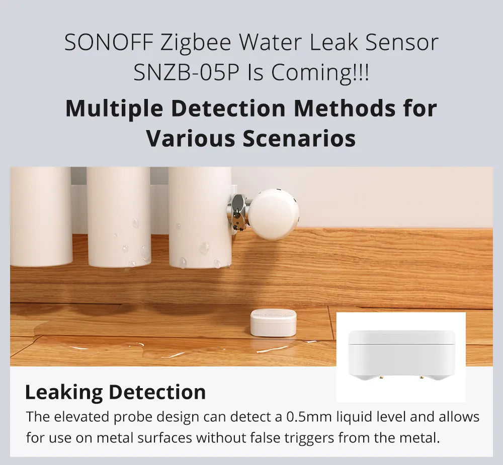 Sonoff SNZB-05P Zigbee Water Leak Detector With Remote Control - Smarsty