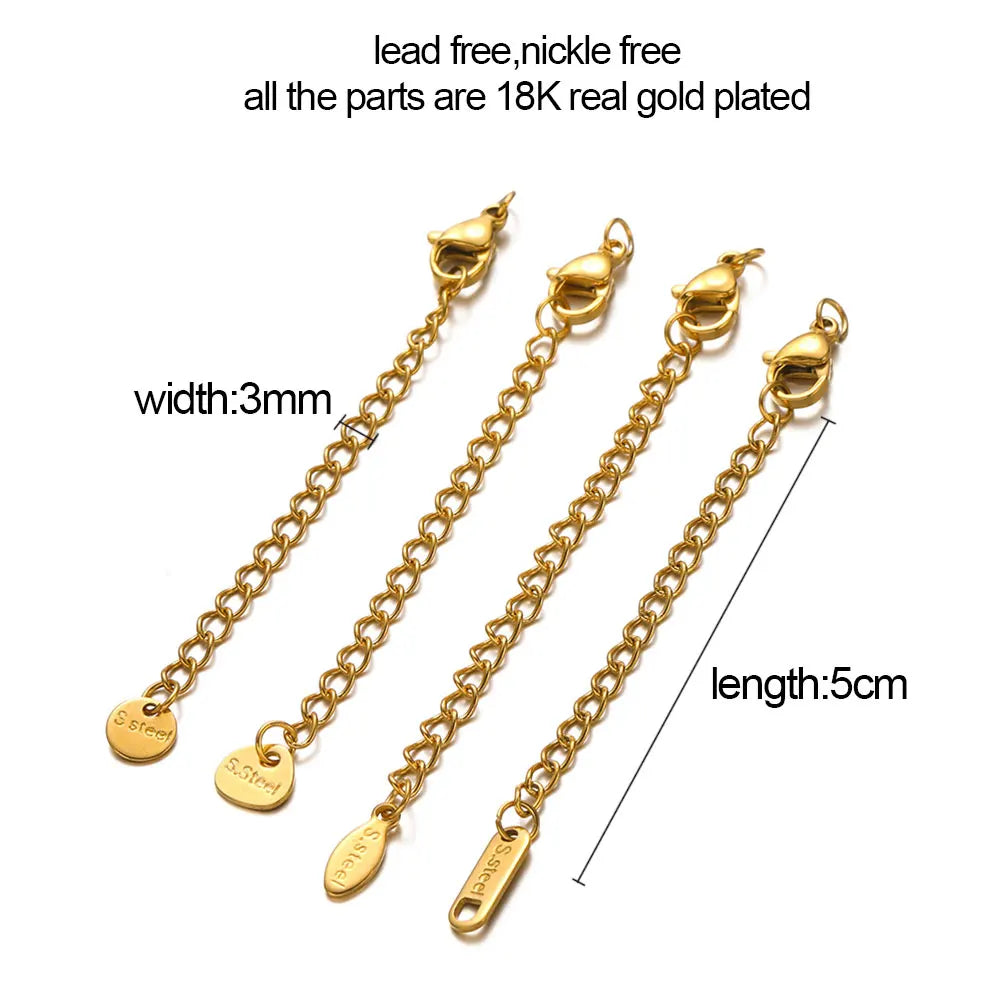 Stainless Steel Extension Chains Lobster Clasps Durable - Smarsty