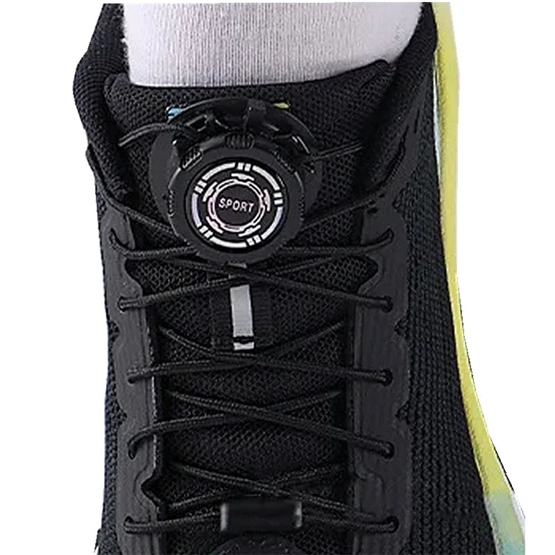 easy installation Automatic Shoelaces Without ties Black white Swivel Buckle Laces Thick Rope Sneakers Shoelace Shoe Accessories - Smarsty