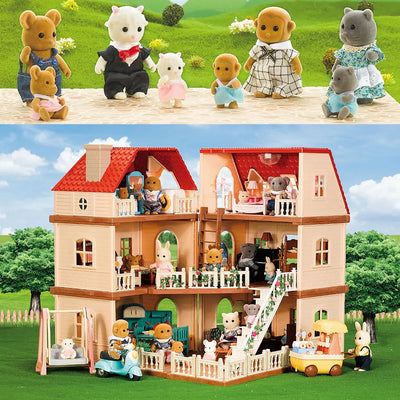 1/12 Dollhouse Furniture Family House Villa Simulate Forest Rabbit Animal Family Miniature Scene Toy Display Furniture Toy Gift by Smarsty